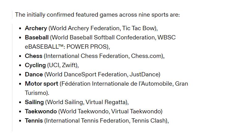首届奥林匹克电子竞技周比赛项目公布 包含《舞力全开》《GT赛车》等